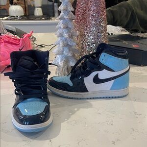 Nike Air Jordan 1 High Blue and Black Sneakers